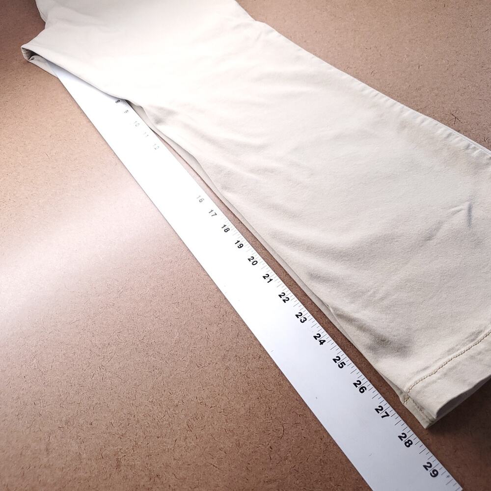 American Eagle Kick Boot Pants Women 14S Beige Super Stretch Short Chino Boho - Picture 8 of 10